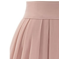 Capreze ženske duge suknje šifon maxi suknje visoki struk casual ljuljačka ružičasta l