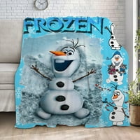 Smrznuta Elsa bacanje pokrivača 3D ispis Teksturirano bacanje pokrivača Seoska kuća Soft Cosy Warm Couch