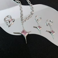 Kripyery par ogrlica za uši prsten za prsten nakit, poklon za žene neregularna zvjezdana privjesak ogrlica