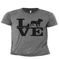 Love FrenchIe Muška modernog fit zabave Ležerne majica Ispisana grafički grafički tee Heather Sivi medij