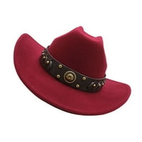Sutnice Muškarci Ženski filc Weet Wide Brim Western kaubojski šešir sa valjanim obodom filcom Cowgirl