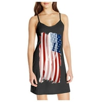 4. jula haljina Ženska remena mini haljina američka zastava Dan za ispis Nezavisnosti Midi haljine haljina bez rukava