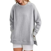 Duksevi za žene Dukseri dugih rukava Tunic TOPS CREW izrez meki pulover sa bočnom patentnom košulje