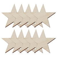 Kreativno DIY CRAFT Wood kriške sa pet šiljastih zvezde u obliku zvezde DIY drveni čips