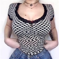 Fairy Grunge kratki rukav grafički print ljetni usjev top bajki 2000s žene 90-ih estetske majice