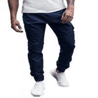 Paille muškarci pune boje casual pantalone Slim Fit Jogger Dno sa džepovima Yoga Sport pantri za pantalone Navy Blue S