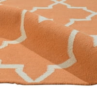 Narančasta vunena tepih 5 '7' Moderna Dhurrie Marokanska tepiha veličine sobe