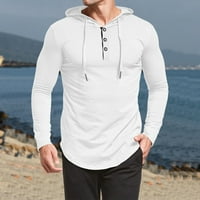 Loopsun muške majice muškarci casual modne čvrste pulover s kapuljačom s kapuljačom s dugim rukavima košulja za košulje za dnak
