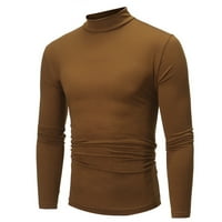 IOPQO MENS majica Muška jesen zima čista boja Turtleneck majica s dugim rukavima Top BlouseSummer vrhovi