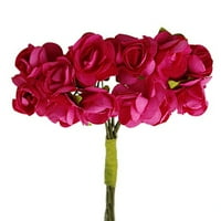 Vještačke cvijeće glave simulacije ruža vijenac vijenac zanatara DIY papir cvjetni komplet, ruža crvena