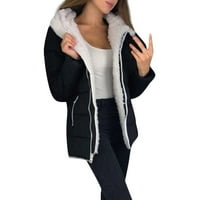 Pgeraug ženski vrhovi zgušnjava dugačak jaknu dugim rukavima Outerwear sa zatvaračem zimski kaputi za žene crne s