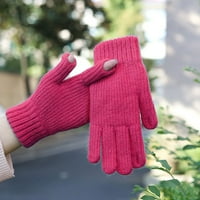Ženske rukavice za hladno vremensko razmatranje Žene zimski ekran pletene tople obloge Tri prsta dvostruki