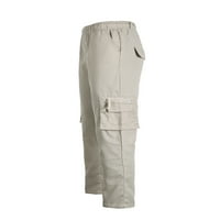 Brilliantme muške teretne hlače lagane tanke fit džepove radne odjeće hlače casual pantalone XL