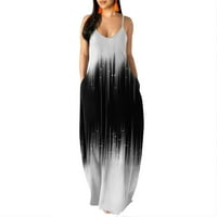 Ležerne haljine za ženske ženske haljine bez rukava casual duljina duljina duljine crna 5xl