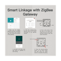 Tuya Smart ZigBee Scena za samotelje Neopreziva Nema baterije Nema ožičenja Kinetička energija za scenarij za automatizaciju, 2gang