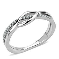 Ženski srebrni prstenovi visoko polirani prsten od nehrđajućeg čelika sa AAA razredom CZ u Clear DA157