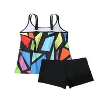 Kupaći kostim za žene Tankini set košulja + kratke hlače Duga Geometrija Butterfly Print Pling Tops