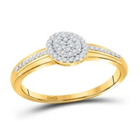 Dijamantna princeza 10kt Žuta zlatna okrugla Diamond Solitaire svadbeni vjenčani prsten za vjenčanje