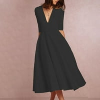 Petkort ženska casual košulja haljina plaža Flowy Cuteck Closety haljina crna, m