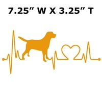 Paw Paw Heartbeat - 7,25 - auto kamioni grafički grafički branik vinil naljepnica - pas pasmine pasa Porodični ljubimac Love Paw špenat zaklon