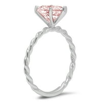 CT sjajan markizni rez simulirani ružičasti dijamant 14k bijeli zlatni pasijans prsten sz 5