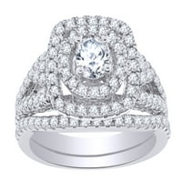1. CT okrugli bijeli prirodni dijamantni okvir zadruga za udruženje u 14K bijeloj zlatnoj prsten veličini: