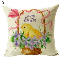 Juliy 45x kvadratni jastuk za jastuk zečje šarene jaja kućna dekoracija FLA HAPLYSKO Uskršnji jastuk jastuk