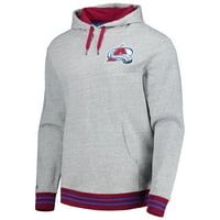 Muški Mitchell & Ness Heather Grey Colorado Avalanche Classic Francuski Terry Pulover Hoodeie