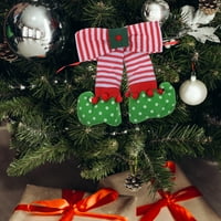 Klasične božićne čarape Hangetings Elf Nožna čarapa visi ukrasima božićno drvce veslanje za Xmas Tree