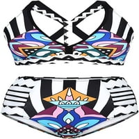 Zando Ženski plemenski print bikini afrički metalik kupaći kostim dva odmora za plažu Halter vrat kupaći kostimi