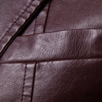 Muški povremeni kaputi od čvrstih kože Jednokrevetna jakna Slim Lapel ovratnik džep toplo dugih rukava