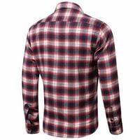 Majice za muškarce veliki i visoki dugi rukav Buffalo plaid majice dolje majice Ljetna casual rešetka