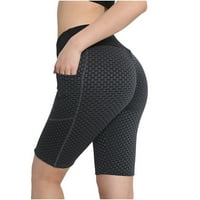 Mikilon Womens Stretch Gambers Fitness Trkeni džepovi Sport SKNee-Duljina joga hlače Žene sportove kratke