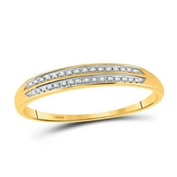 Čvrsta 10k žuto zlato i njezina okrugla dijamantski klaster podudaranje par tri prstena za brisanje prstena za vjenčane vjenčane trake za vjenčanje postavljeno CT. -