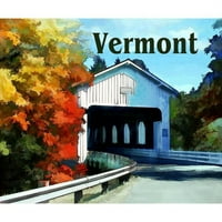 Cafepress - Bijeli natkriveni most Šarene jeseni Vermont Mugle - OZ Keramička krigla - Novelty Cafe