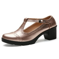 Eloshman Womens Lagana Chunky Block Heel Haljina pumpa cipele za vjenčanje udobnost gležnjače za gležnju