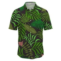 Dugme Down ovratnik muški vrhovi Ljetni ljetni modni trend je odličan za pari sa zelenim tiskanim majicama