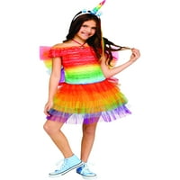 Funworld kostimi dječje djevojke ruffled dugin kostim jednorog velikih 12-14