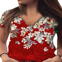 Paille Women V izrez Comfy tunika bluza Labavi odmor Majica Zipper Radnoj majici Pulover