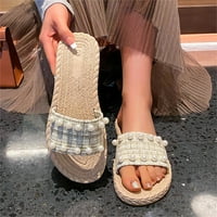 DMQupv ravne sandale za žene dame Ljetna haljina Ležerne prilike Wear Wear Dno Velike veličine Tuš sandale