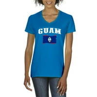 Normalno je dosadno - Ženska majica s kratkim rukavima V-izrez, do žene veličine 3xl - Guam zastava