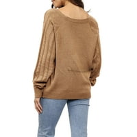 Ležerni džemper za žene s dugim rukavima Plitno odjeća za svakodnevni život posao u kupovini Khaki