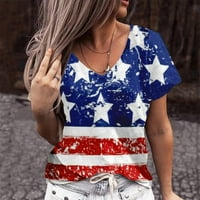Ženska bluza Žene Tie-Dye Dan neovisnosti Modni ispisani šareni bluza s kratkim rukavima