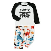 Eyicmarn Halloween pidžama za porodično klasično pismo Ispis dugih rukava Raglan vrhovi + hlače postavljenu