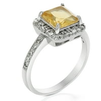 CTTW citrinski prsten. Sterling srebrna sa rudijskim princezom Veličina u obliku žene za odrasle