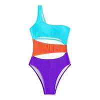 Ženski kupaći kupaći kostim s jednim kostima s uzorkom u boji