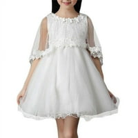 Panda Superstore PS-CLO1045470-Jacky Lovely Girl Party Tulle Čipka princeza haljina, bijela