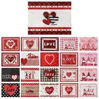 Wozhidaoke Valentines Decko dekor zaljubljenih Placemats Crvena provjera Placemats 30x za ukras tablice
