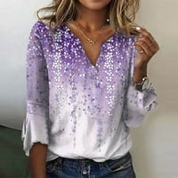 Feternal ženska modna rukava s kratkim rukavima za ispis tiskane majice Slim TOP casual vrhovi bluze