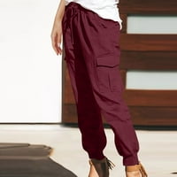 Ženske pantalone plus veličina Ležerne prilike sa labavim strukom za vuču Duge hlače lagane čvrste brzom